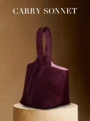 バッグ レディース ハンドルバッグ バーガンディーミニレザーバケツバッグ、スエードミニバケツバッグ - ショルダーバッグ、ヴィンテージファッション&日用必需品、秋冬ホリデーマストハブ