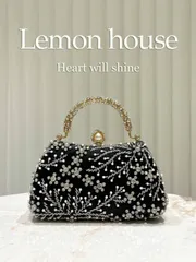 バッグ レディース ドレスバッグ 1個 ブラック グラマラス ラインストーン装飾 イブニングバッグ、手作りビーズハンドバッグ、女性のフォーマルドレスに合わせて使えます、エレガントなクラッチバッグ フォーマルな機会、