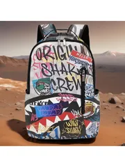 バッグ メンズ バックパック サメの口デザイン スーパークールチェック柄リュックサック、機能的なノートパソコンバックパック、男性、大学生、アウトドア、バケーション、入学、ビーチ、バレンタインデーギフト、レトロなノー