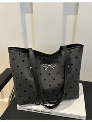 バッグ レディース トートバッグ リボン装飾 大容量 ハンドバッグ、ファスナー開閉、軽量無地、ダブルハンドル ショルダーストラップ付き。女性の日常生活、レジャー、通勤、仕事、学生用に適しています。