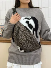 バッグ レディース ウエストバッグ レオパード柄 レディース ショルダーバッグ、多ポケット設計で整理整頓、調節可能なショルダーストラップ、カジュアル、仕事、通勤、旅行に適しています