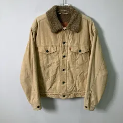 リーバイス ベージュ コーデュロイ シェルパ トラッカー ジャケット M