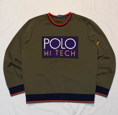 レア) ポロ ラルフローレン ハイテック スウェットシャツ オリーブ グリーン