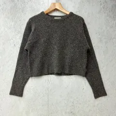 Ungrid アングリッド ニット シンプル 万能 ワイドショートニット ボリューム袖 ダークグレー Fサイズ ◎_◇〇☆