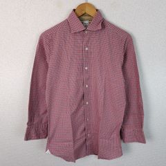 Finamore per MISSONI フィナモレ ミッソーニ 長袖シャツ チェック柄 レッド メンズ 古着 レトロ アメカジ ストリート