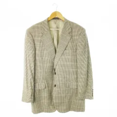 バーバリーズ Burberrys テーラードジャケット シングル 背抜き ウール チェック 大きいサイズ X3 グレー /CK7 ■GY18