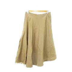 セオリー Theory Project 22AW ヘムフレア スカート ミモレ ロング アシンメトリー ウール 2 M ベージュ /AH7 ■GY43