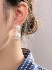 ジュエリー レディース イヤーアクセサリー フェイクパール デコレーション ドロップイヤリング