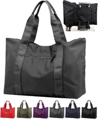 グリーンパキラ スーツケースにつけるバッグ 旅行バッグ 2泊3日 キャリーオンバッグ 大容量 軽量 防水 トラベルバッグ 機内持ち込み ボストンバッグ メンズ ユニセックス ナイロン 海外旅行 (グレー,  47cm x 20cm x 33cm)