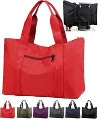 グリーンパキラ スーツケースにつけるバッグ 旅行バッグ 2泊3日 キャリーオンバッグ 大容量 軽量 防水 トラベルバッグ 機内持ち込み ボストンバッグ メンズ ユニセックス ナイロン 海外旅行 (レッド,  47cm x 20cm x 33cm)