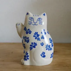 Lisa Larson 招き猫 置物｜幸運を呼ぶミカ（ブルー）波佐見焼のサムネイル