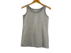 k03241204059　ブランド名不明　Sサイズ　灰色×白色　　トップス　ノースリーブ　春夏