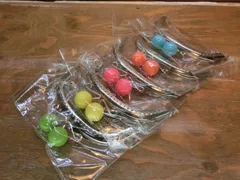 在庫処分 がま口 口金 ハンドメイド 手芸 金属 パーツ 幅約12.5cm 5個セット 資材 手作り 材料 素材 作製 財布 印鑑ケース 小銭入れ 大きめ バッグ 丸形 裁縫 ガラス ゲンコ 縫い付けタイプ 専門 送料無料