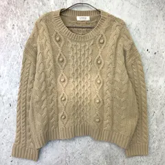 LOWRYS FARM ローリーズファーム ケーブル ポンポン ニット ベージュ Mサイズ ◇〇