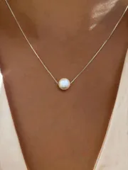 ジュエリー レディース ネックレス 女性用  S925スターリングシルバー シンプルなエレガントな8mmパール ネックレス 1個