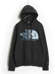 【お得なクーポン配布中!】 ノースフェイス プリント スウェット フード パーカー メンズ S / 古着 アウトドア プルオーバー 裏起毛 トレーナー グラフィック ブラック