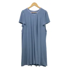 Leilian(レリアン) ワンピース サイズ13+ S レディース - ブルーグレー Vネック/半袖/ロング/ビジュー