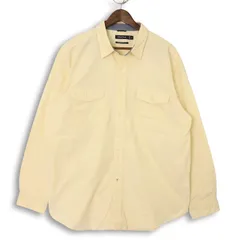 大きいサイズ メンズUS-XLサイズ ノーティカ 長袖コットンシャツ ワイシャツ パステルイエロー系 SANDED POPLIN NAUTICA 古着 hsc-0924n