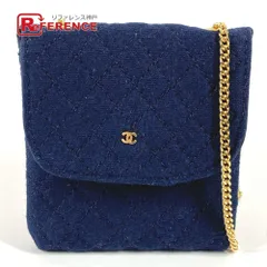 CHANEL シャネル ポーチ ロゴ CC ココマーク キャンバス ネイビー