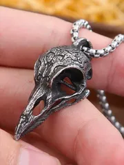 ジュエリー メンズ ネックレス 1個 ヴィンテージ ワタリガラス スカル 骨 ネックレス ペンダント , ユニセックス パーソナライズ ギフト デコレーション