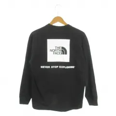ザノースフェイス THE NORTH FACE Tシャツ カットソー アウトドア S 黒 ブラック 長袖 ラウンドネック プリント ロゴ /MN16 ■GY99
