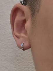 ジュエリー メンズ イヤーアクセサリー ヴィンテージスタイル イヤリング ブルー キュービックジルコニア パンク風 男性用 2個入り