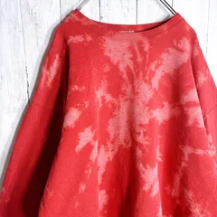 【入手困難】00s Vintage 古着 レッド ブリーチ タイダイ スウェット トレーナー #g04