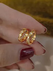 ジュエリー レディース イヤーアクセサリー 1ペア エレガントなS925スターリングシルバー ハニカム デザイン フープピアス、軽量 高品質 ラグジュアリー、フレンチレトロピアス、女性用アクセサリー、女の子/レディ