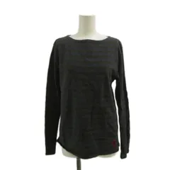 アーバンリサーチ URBAN RESEARCH カットソー 38 グレー カーキ ボーダー柄 ボートネック 長袖 Tシャツ /PP ■ECD001