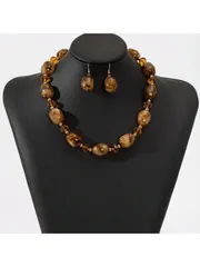 ジュエリー レディース セット ボヘミアン調高級フェイクパールとクリスタルのネックレスピアスセット