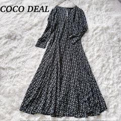 COCO DEAL ココディール ロングワンピース 総柄ワンピース ブラック系 パールボタン