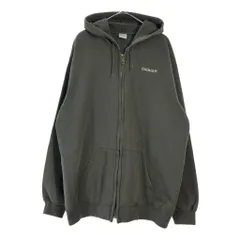 Carhartt カーハート ワンポイントロゴ フルジップ スウェットパーカー ペンキ オリーブ(メンズ XL)中古 古着 X5769