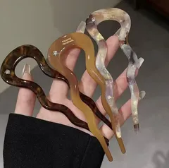 【即購入 OK】ハイエンド原版カスタムヘアピン 5 点セット 12cm パール光沢 水玉デコ ファッションヘアアクセサリー