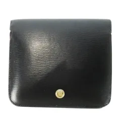 ランバン LANVIN 二つ折り財布 ウォレット 小銭入れあり レザー 革 ロゴ 黒 ブラック /CK29