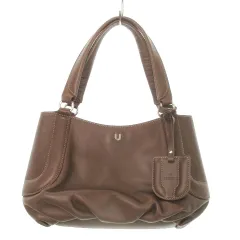ユーバイウンガロ U by ungaro ハンドバッグ レザー 革 ロゴ チャーム 茶 ブラウン /AO5 ■GY99