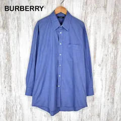 BURBERRY LONDON バーバリーロンドン ホースロゴ刺繍 アジャスタブルボタン 長袖 ワイシャツ ブルー メンズ トップス