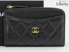 【新古品】シャネル CHANEL マトラッセ キャビアスキン タイムレスクラシック フラグメントケース カードケース パスケース コインケース コインパース 小銭入れ コンパクト財布 ブラック ゴールド金具 グレインド シャイニー カーフスキン AP3179