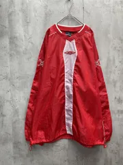 umbro アンブロ 薄手 ポリエステル 長袖 プルオーバー ウインドブレーカー ヤッケ 裾ドロ sizeXL/赤 ■◇ メンズ