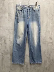 BLACKUP ブラックアップ ワイド デニムパンツ sizeL/青 ■■ レディース