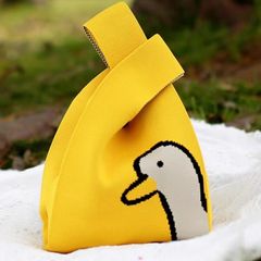 B21-1 ミニトート　猫　糸　可愛い　手提げ　ニットバッグ　ハンドバッグ　サブバッグ