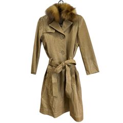 極美品 】 ロエベ ラムレザーコート ファー 2way キャメル ロング丈 