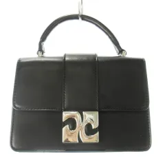 エックスガール x-girl ハンドバッグ ミニ 2way ショルダーバッグ ポシェット レザー 革 ロゴ 黒 ブラック /CK14 ■GY18