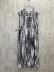 Market マーケット ギンガムチェック ウエストギャザーマキシ ワンピース 白ｘ黒 ■◆ レディース