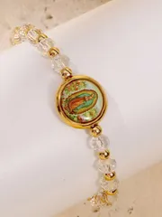 ジュエリー レディース ブレスレット 1個 ヴァージンマリーグアダルーペ編みブレスレット - カラフルビーズのカトリックプレイヤーブレスレット 宗教的なペンダント付き、パーティーのプレゼントやプレイヤーブレスレット