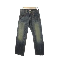 エドウィン EDWIN XV ジーンズ デニムパンツ ストレート 28 青 ダークブルー ジップフライ ヴィンテージ加工 ウォッシュ加工 ダメージ加工 /MN30 ■GY99