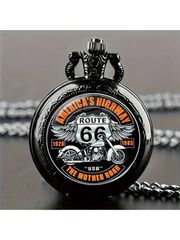 腕時計 メンズ クォーツ ヴィンテージオートバイクオーツポケットウォッチ - スタイリッシュブラック、男性への贈り物に最適、車&オートバイ愛好家に理想的