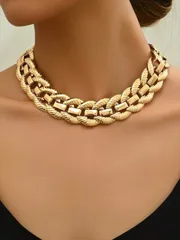 ジュエリー レディース ネックレス 1個 エキセントリックなヨーロッパ・アメリカ調の金属ネックレス、パーティーや日常着に適しています