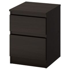 IKEA イケア ナイトテーブル ブラック 2段チェスト ホテルライク 廃盤