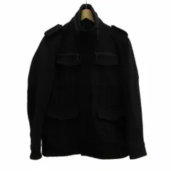 メールアンドコー MALE & Co. ミリタリージャケット コート アウター ウール 中綿 ハイネック ジップアップ M 黒 ブラック /XZ ■ECD001