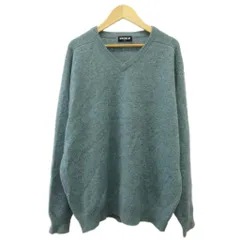 ユニクロ UNIQLO ニット セーター ウール XL 青 ブルー Vネック 無地 長袖 /PP ■ECD001